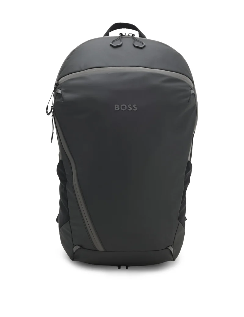 BOSS Faux-leather backpack with reflective details