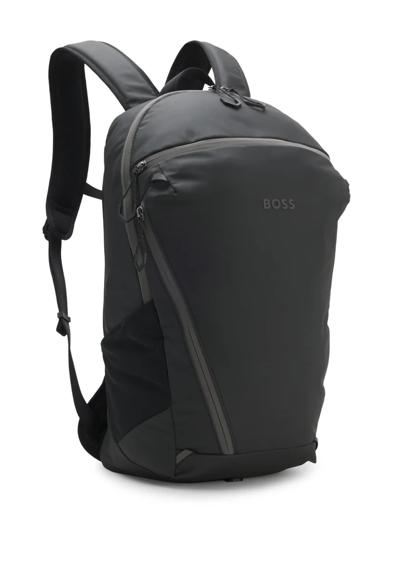 BOSS Faux-leather backpack with reflective details