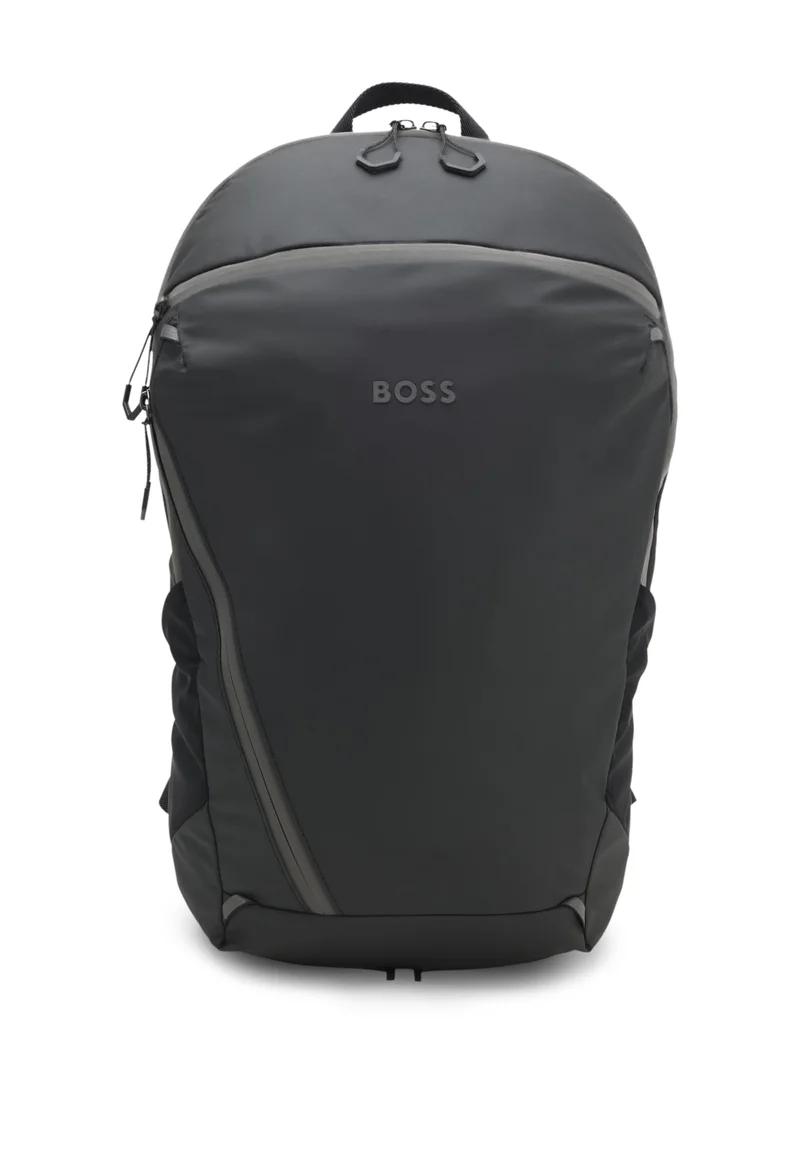BOSS Faux-leather backpack with reflective details