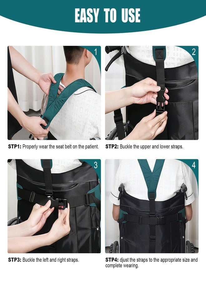 Could Spark Wheelchair Seatbelt with Pocket Non-Slip and Drop-Resistant Wheelchair Safety Belt with Adjustable Buckle Wheelchair Accessories for Elderly Disable Hospital Patient - Image 5