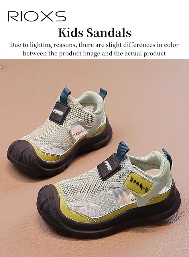 ريوكس صنادل للأطفال، أحذية مائية للأولاد والبنات، صنادل خفيفة الوزن ومسامية مع شريط فيلكرو، أحذية رياضية كاجوال سهلة الارتداء للأطفال الصغار، صنادل شاطئية رياضية للسباحة وركوب الأمواج والأنشطة الداخلية والخارجية، لون أخضر فلوري - Image 2