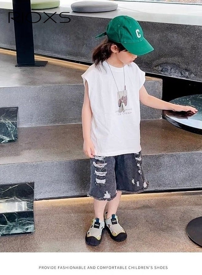 ريوكس صنادل للأطفال، أحذية مائية للأولاد والبنات، صنادل خفيفة الوزن ومسامية مع شريط فيلكرو، أحذية رياضية كاجوال سهلة الارتداء للأطفال الصغار، صنادل شاطئية رياضية للسباحة وركوب الأمواج والأنشطة الداخلية والخارجية، لون أخضر فلوري - Image 5