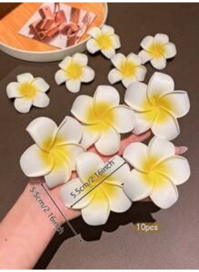 ام كي 10 قطع مشابك شعر نسائية على شكل زهرة البلوميريا. - Image 3