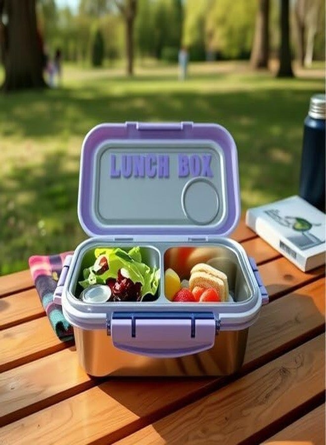 FAGVA 750 ml Stainless Steel Lunch Box with 2 Compartments, 304 Grade Leakproof Tiffin Box, BPA Free Reusable Food Container, Strong Metal Lunch Box for Office, School Kids, Picnic & Daily Use - Image 5