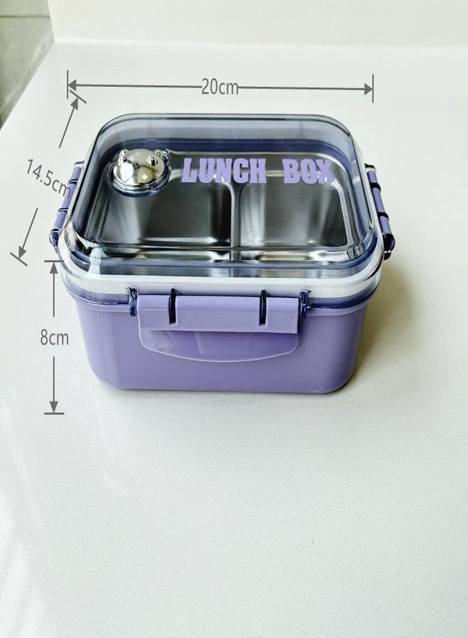FAGVA 750 ml Stainless Steel Lunch Box with 2 Compartments, 304 Grade Leakproof Tiffin Box, BPA Free Reusable Food Container, Strong Metal Lunch Box for Office, School Kids, Picnic & Daily Use - Image 3
