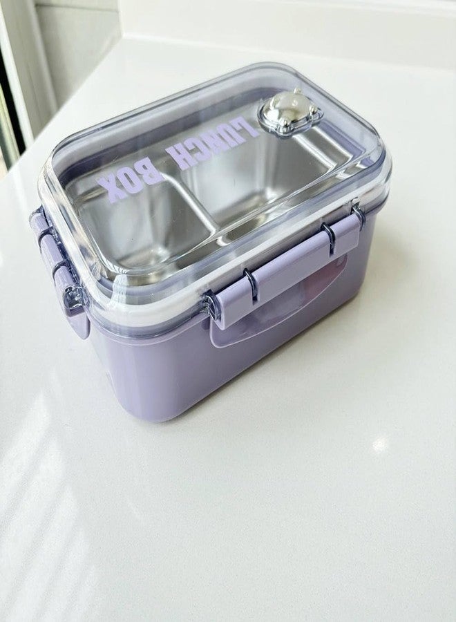 FAGVA 750 ml Stainless Steel Lunch Box with 2 Compartments, 304 Grade Leakproof Tiffin Box, BPA Free Reusable Food Container, Strong Metal Lunch Box for Office, School Kids, Picnic & Daily Use - Image 2
