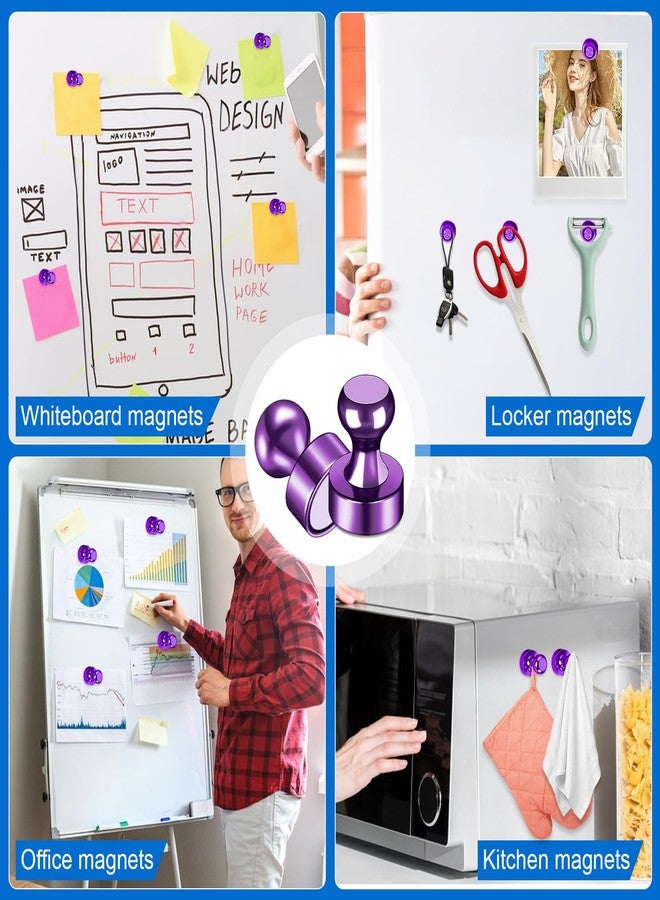 LOVIMAG Fridge Magnets 20Pcs Refrigerator Whiteboard Small Strong Magnet Classroom Kitchen Accessories Decorative Locker Set Decor Must Haves Office Calendar Refrigerador Magnetic Cute Crafts Purple - Image 2