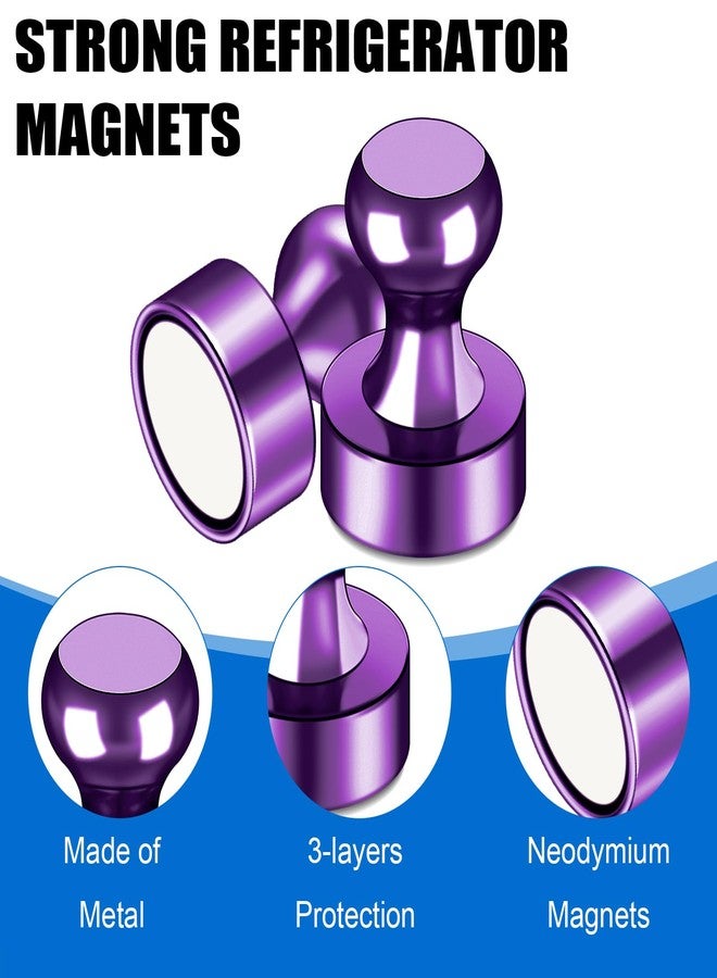 LOVIMAG Fridge Magnets 20Pcs Refrigerator Whiteboard Small Strong Magnet Classroom Kitchen Accessories Decorative Locker Set Decor Must Haves Office Calendar Refrigerador Magnetic Cute Crafts Purple - Image 4