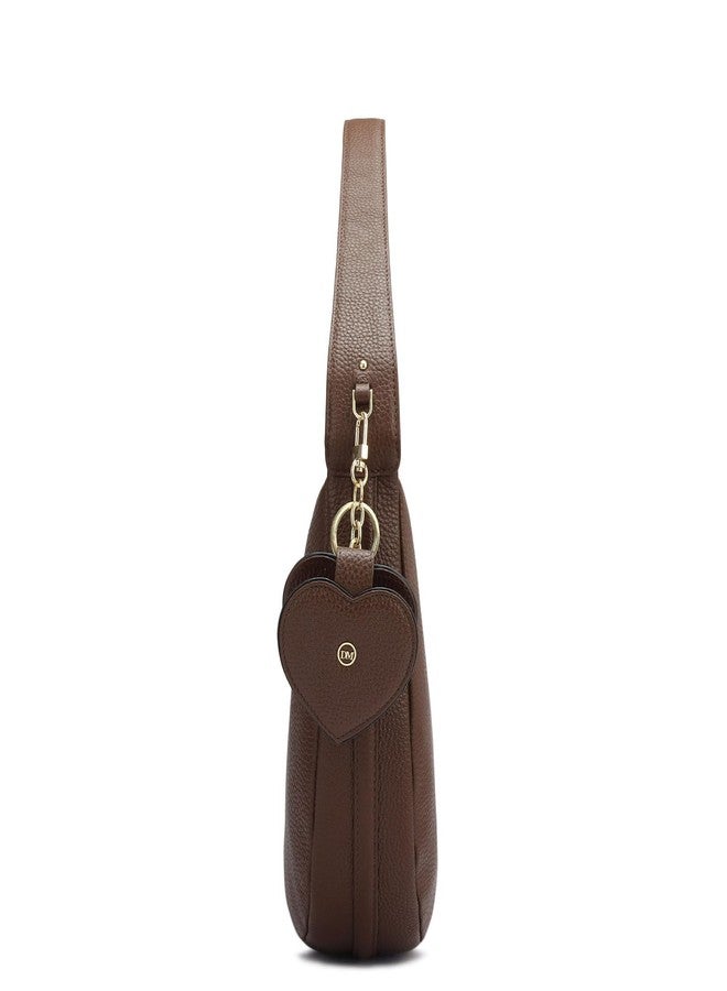 Da Milano Women's Leather Shoulder Bag - Brown - Image 3