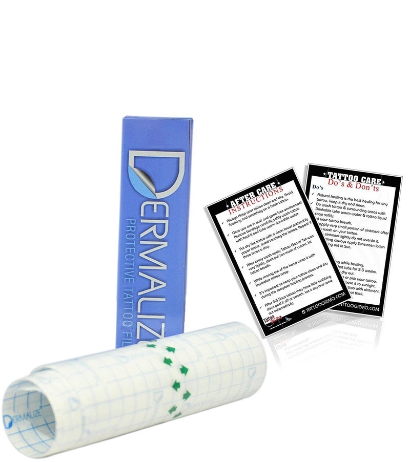 Tattoo Gizmo Tattoo Gizmo Dermalize Protective Tattoo Film Roll Transparent Stretch Adhesive Bandage Clear Waterproof Bandages Dressing Tape For Tattoos 1M X 15Cm - Image 1