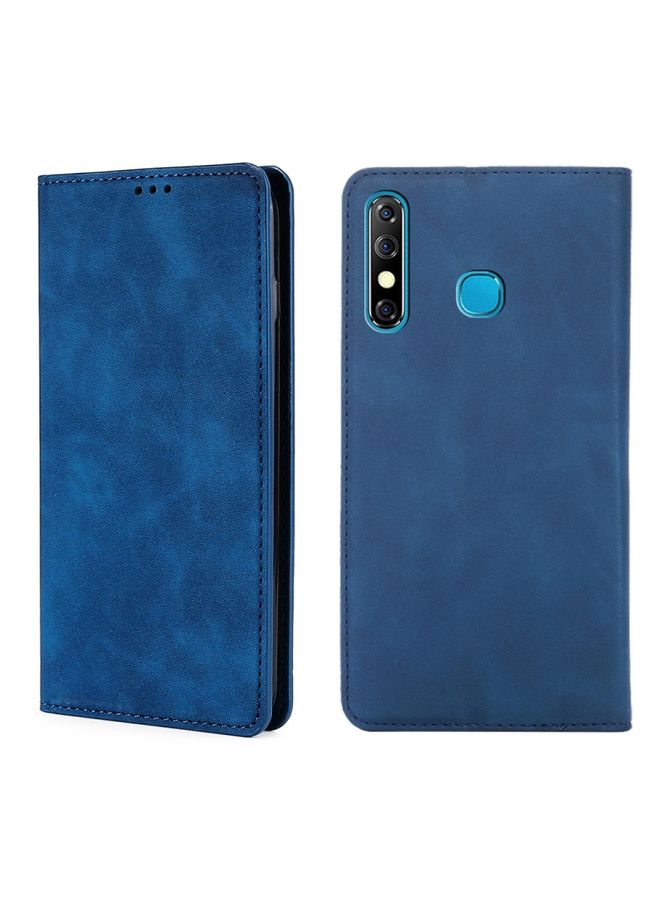 Case Cover For For Infinix Hot 8 / Hot 8 Lite X650 X650B / Tecon Camon 12 CC7 Sp Skin Feel Magnetic Horizontal Flip Leather Case with Holder & Card Slots(Blue)