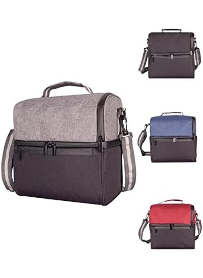 اسرلي وايت حقيبة غداء معزولة، حقيبة غداء مقاومة للماء من قماش أكسفورد - Image 2