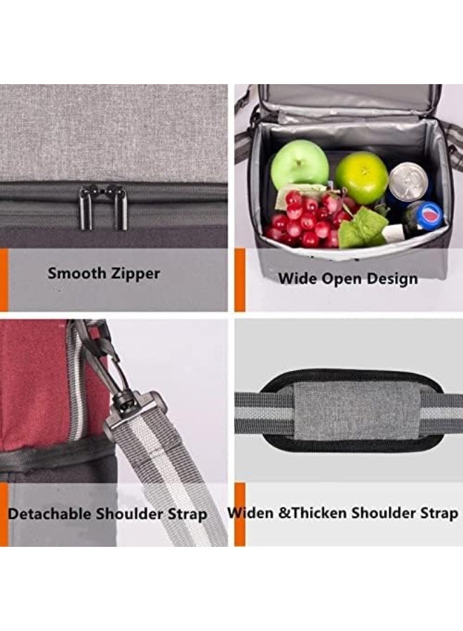 اسرلي وايت حقيبة غداء معزولة، حقيبة غداء مقاومة للماء من قماش أكسفورد - Image 3