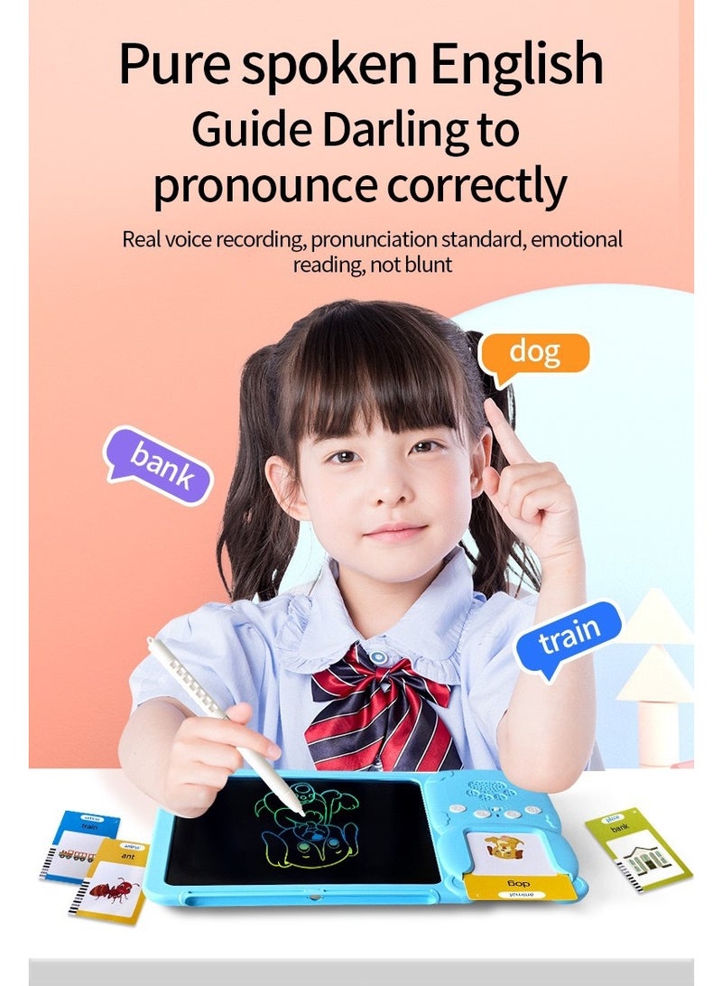 Halamodo Blue Drawing Machine + 112 English Word Cards (224 Contents) | Kids Educational Enlightenment Toy | LCD Doodle Writing Board | Bilingual Card-Based Learning System | ABS Eco-Friendly Material | Type-C Charging | Parent-Child Interactive Game | Music/Sound Function | Cognitive & Sensory Development | Hand-Eye Coordination Training - Image 4