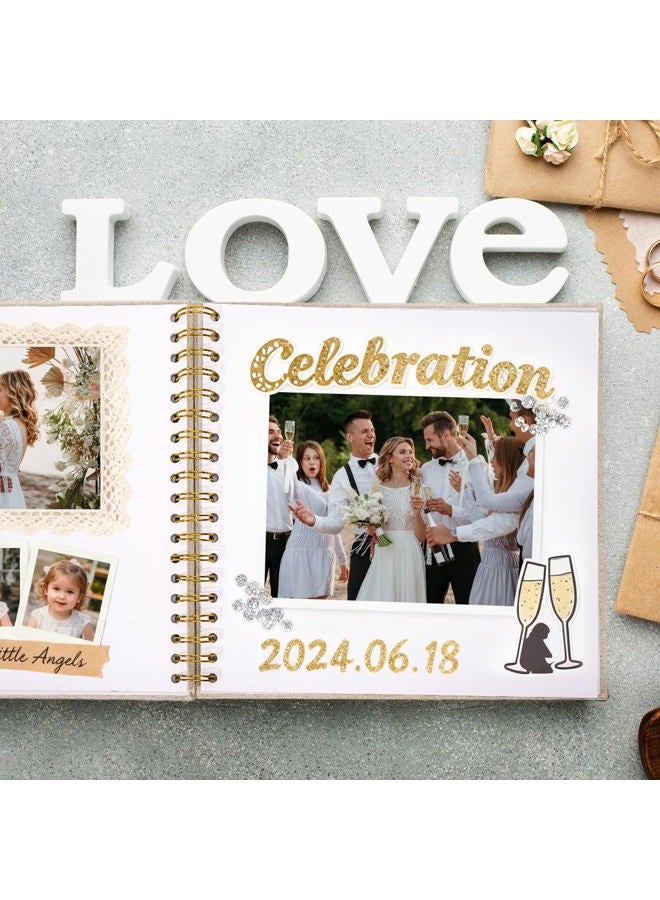 Yopih Linen Covered Scrapbook Photo Album, 8x8 Inches with Hardcover Kraft White Pages - Ideal for Travel, Wedding, Guest Book, Christmas, Baby Shower (20 Sheets/40 Pages) - Image 4