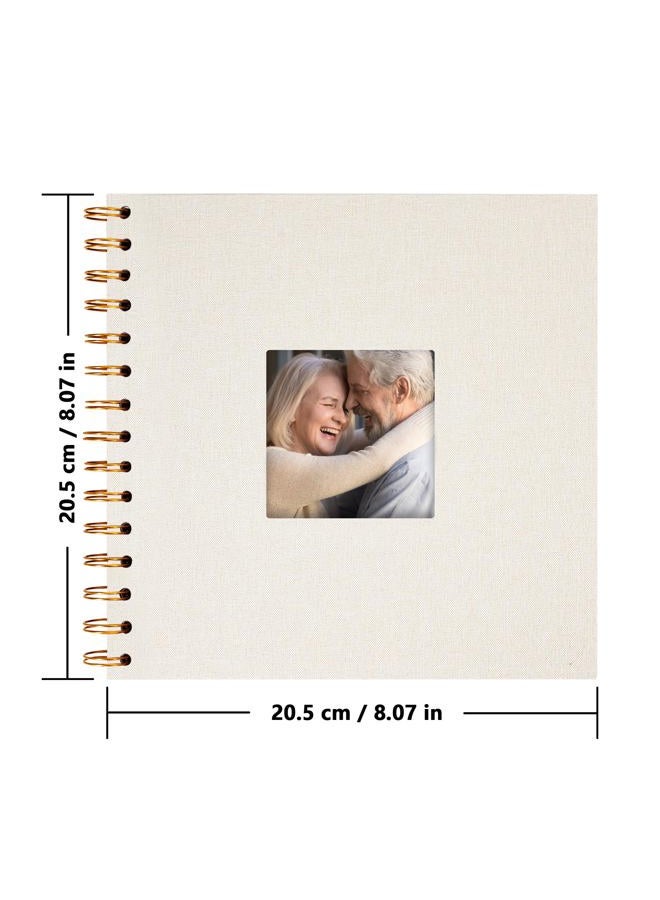 Yopih Linen Covered Scrapbook Photo Album, 8x8 Inches with Hardcover Kraft White Pages - Ideal for Travel, Wedding, Guest Book, Christmas, Baby Shower (20 Sheets/40 Pages) - Image 2