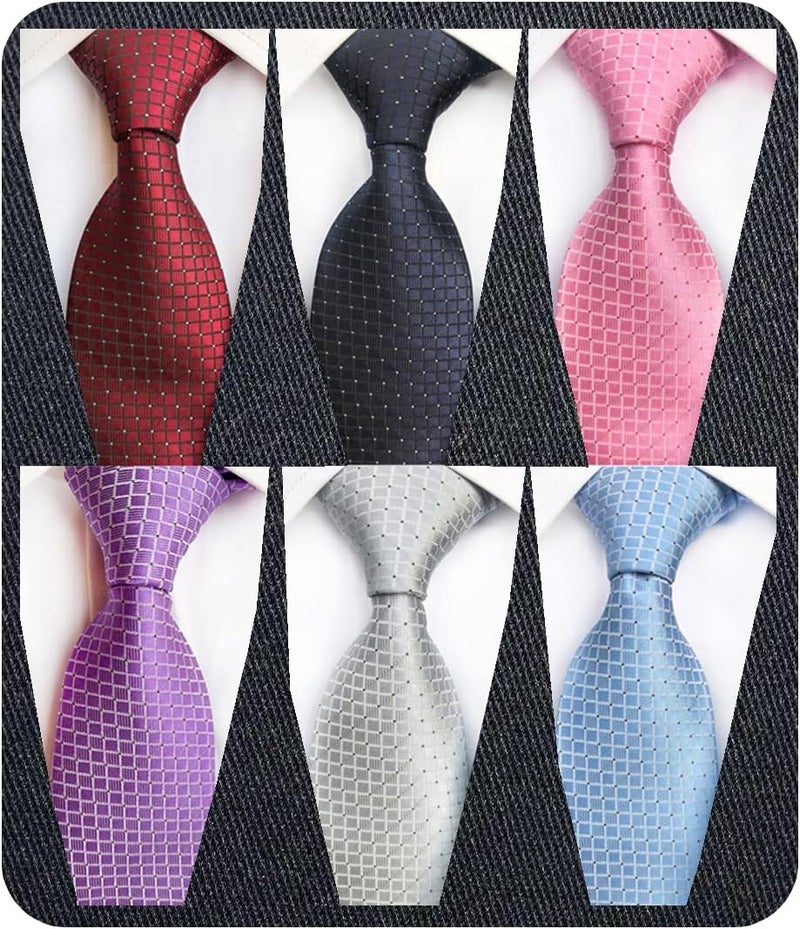Adulove Men's Necktie Classic Silk Tie Woven Jacquard Neck Ties 6 PCS - Image 1