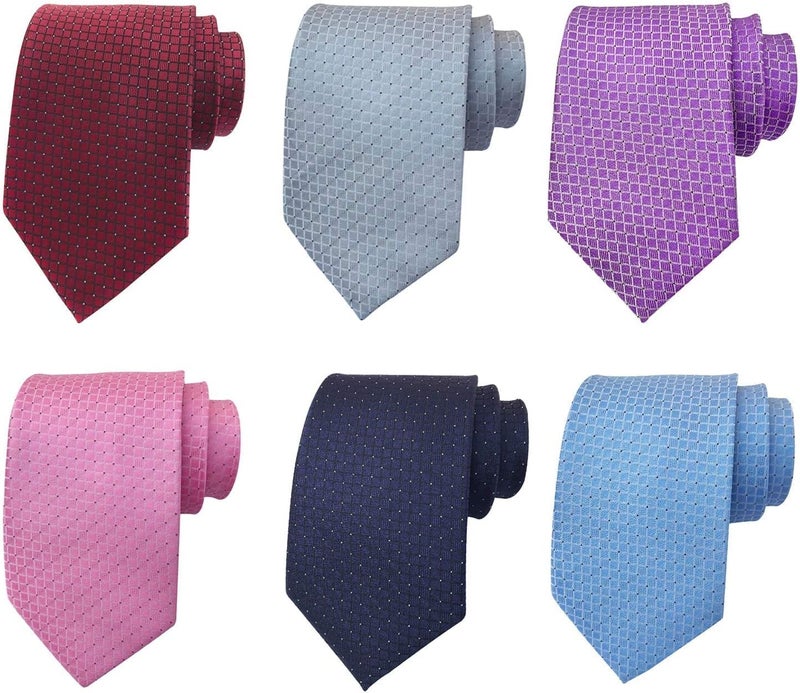 Adulove Men's Necktie Classic Silk Tie Woven Jacquard Neck Ties 6 PCS - Image 2