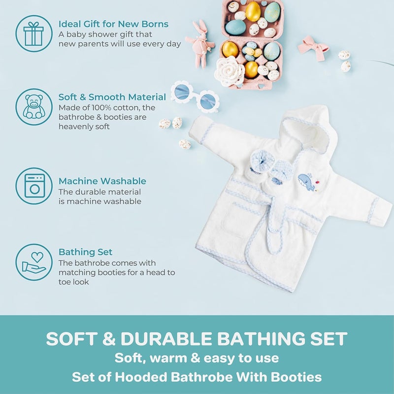 Spasilk baby-boys Bathrobe With Booties - Image 4