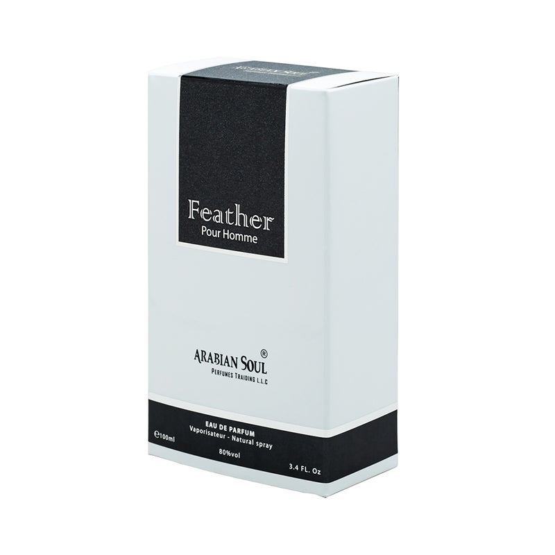 Arabian Soul Feather Eau de Parfum 100ml – Unisex Luxury Perfume with Lemon, Sage, Cardamom, Praline & Black Amber | Long-Lasting Oriental Fragrance - Image 3