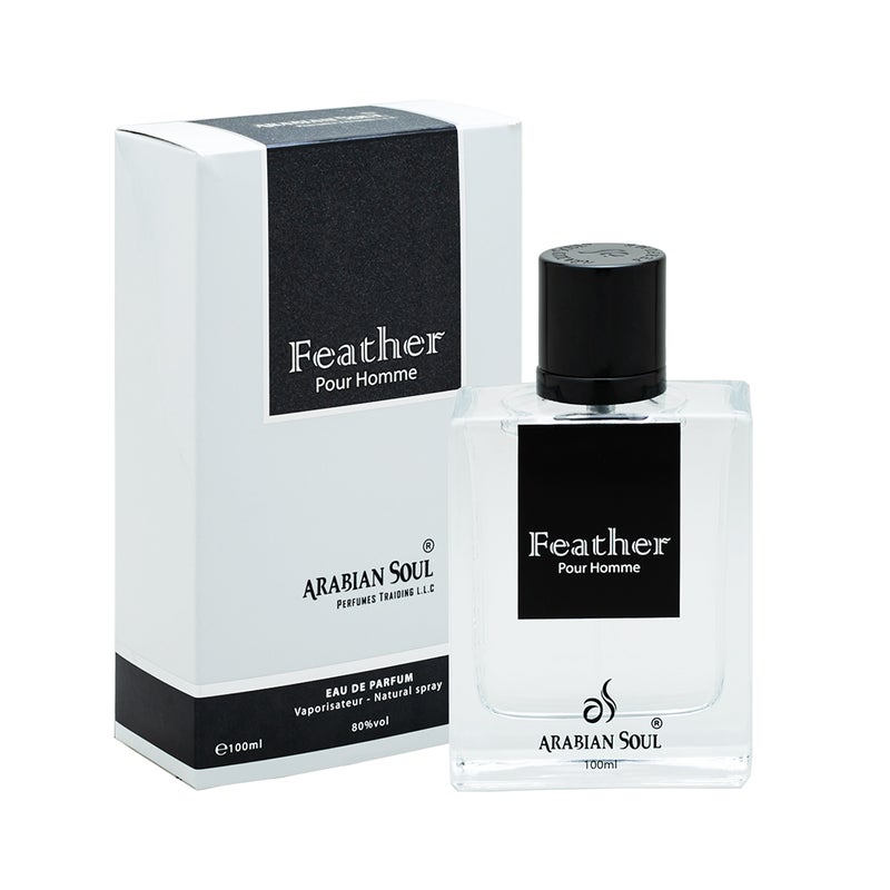 Arabian Soul Feather Eau de Parfum 100ml – Unisex Luxury Perfume with Lemon, Sage, Cardamom, Praline & Black Amber | Long-Lasting Oriental Fragrance - Image 2