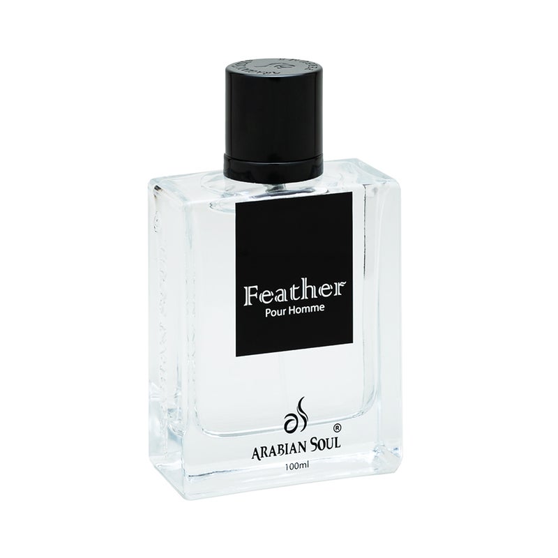 Arabian Soul Feather Eau de Parfum 100ml – Unisex Luxury Perfume with Lemon, Sage, Cardamom, Praline & Black Amber | Long-Lasting Oriental Fragrance - Image 1