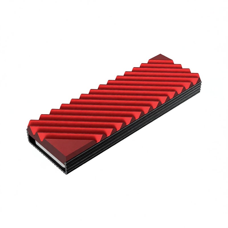 M.2-3 Radiator M.2 SSD Heat Sink Aluminum Heat Sink Tool-free Design Radiator with Thermal Pad for M.2 2280 SSD Red - Image 1