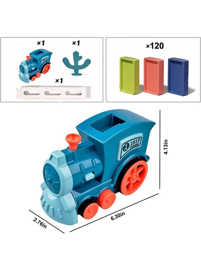 Beauenty - Kid's Domino Train Blocks Set,Domino Train Toy Blocks Domino Set Building And Stacking Toy,Automatic Laying Domino Building Game Puzzle Diy Train Toy,For 3+ Year Old Boys Girls - Image 1
