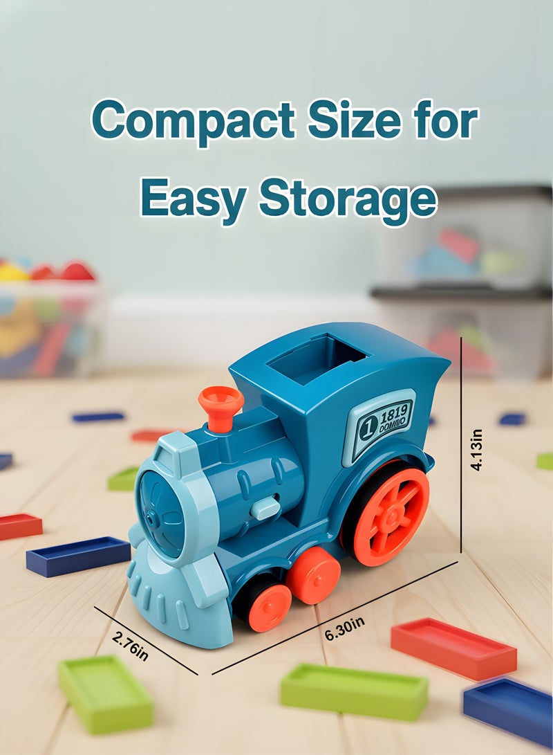 بيوينتي مجموعة كتل قطار الدومينو للأطفال، لعبة بناء وتراكيب دومينو، لعبة بناء دومينو تلقائية، لعبة ألغاز قطار DIY، للأولاد والبنات من عمر 3 سنوات وما فوق. - Image 4