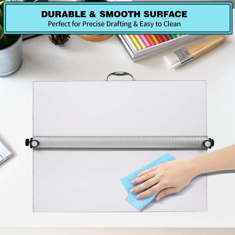 DOLEMODUO Portable Drafting Board, 20"X26" Professional Architecture Drafting Board, Tabletop Drawing Board with Ruler & Parallel Bar, Drafting Tools for Architects, Artists, Engineers, and Designers - Image 5
