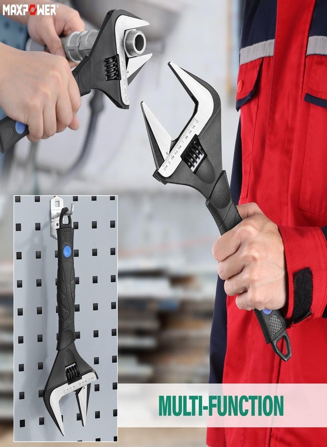 MAXPOWER 12 inch Adjustable Wrench, Wide Jaw Capacity 2.4 inch (60 mm) - Image 4