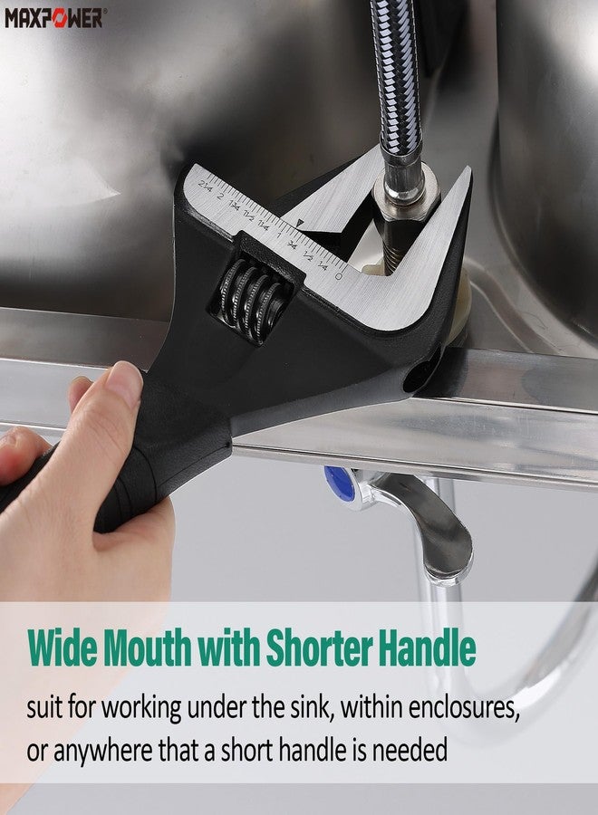 MAXPOWER 12 inch Adjustable Wrench, Wide Jaw Capacity 2.4 inch (60 mm) - Image 3