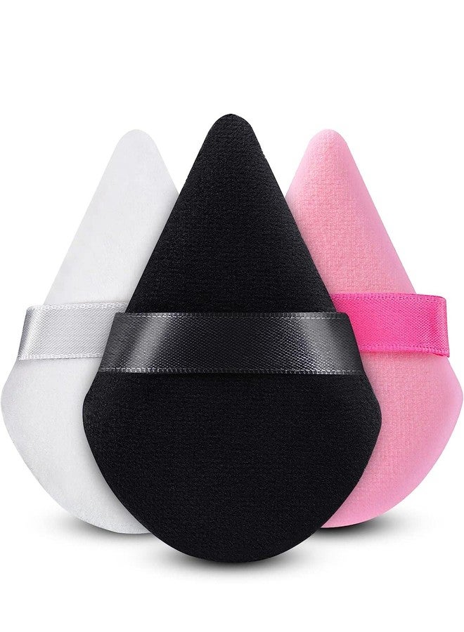 MEPOINT Makeup Triangle Powder Puff - 3pc Pack - Soft and Gentle Blender Sponge Set for Foundation, Compact Powder, Loose Powder, Blusher, and Mineral Powder - Perfect for Smooth, Even Application - Easy to Clean and Reuse - Ideal for Makeup - Image 1