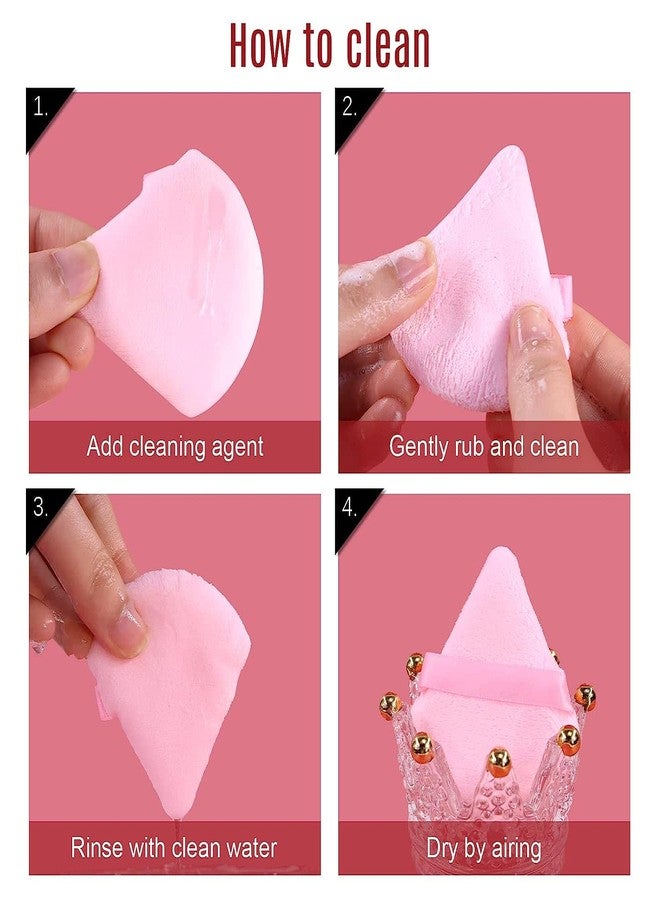 MEPOINT Makeup Triangle Powder Puff - 3pc Pack - Soft and Gentle Blender Sponge Set for Foundation, Compact Powder, Loose Powder, Blusher, and Mineral Powder - Perfect for Smooth, Even Application - Easy to Clean and Reuse - Ideal for Makeup - Image 4