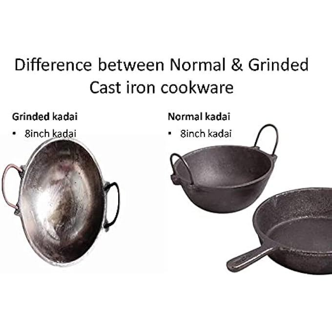 ريحني أواني طهي من الحديد الزهر المتبل كاداي 105 بوصة 25 لتر مطحونة - Image 3