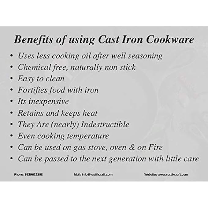 ريحني أواني طهي من الحديد الزهر المتبل كاداي 105 بوصة 25 لتر مطحونة - Image 4