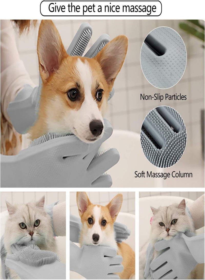 إسكدنيا قفازات تجميل الحيوانات الأليفة - فرشاة شامبو استحمام لطيفة للكلاب - قفازات تدليك الحيوانات الأليفة - قفازات فعالة لإزالة الشعر للكلاب والقطط والأرانب والخيول - Image 4