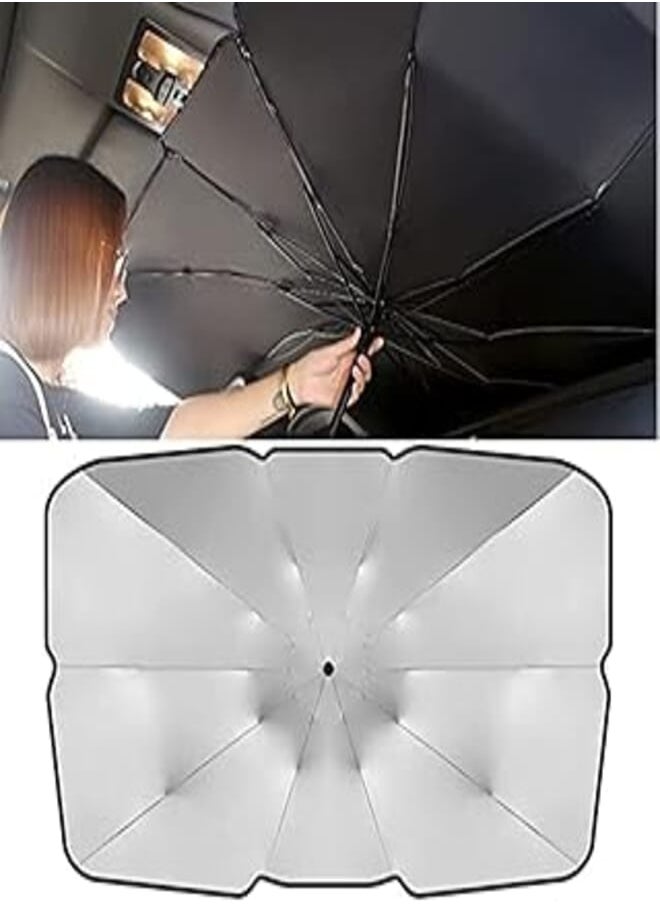 SKEIDO SKEIDO Foldable Car Sun Umbrella Interior Windshield Sunshade Cover Front Window UV Protection Shade Curtain Parasol Car Accessories (L size) 