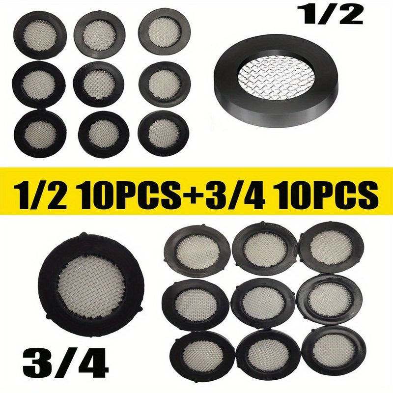 5 Pcs 3/4 Inch Stainless Steel Shower Head Washer With Mesh Strainer Faucet Leak Proof Connector Universal Hot And Cold Hose Rubber Anti Drip - Image 5