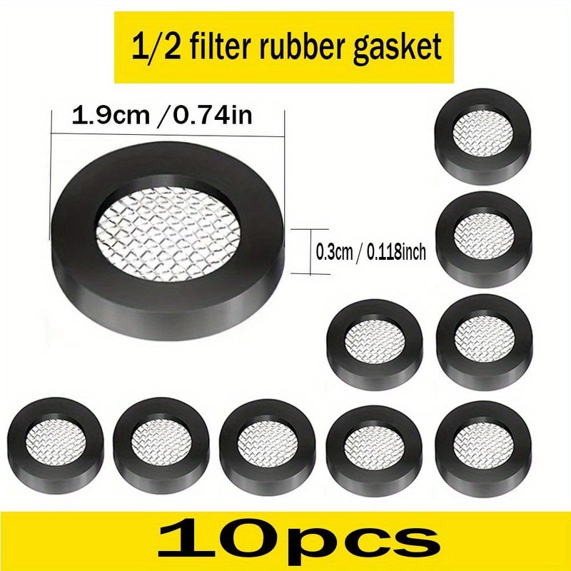 5 Pcs 3/4 Inch Stainless Steel Shower Head Washer With Mesh Strainer Faucet Leak Proof Connector Universal Hot And Cold Hose Rubber Anti Drip - Image 3