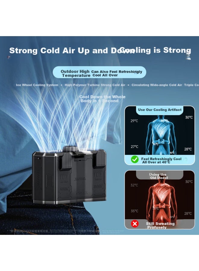 Stiger Upgraded 20,000mah+dual Drive Waist Fan Cooling Usb Express Delivery Outdoor Takeaway Site Cooling Artifact Rechargeable Waist Portable Low Noise Long Battery Life - Image 3