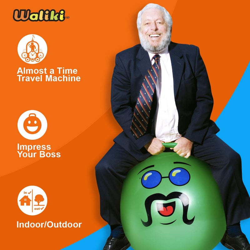 WALIKI Hopper Ball for Kids | Hippity Hop Ball | Jumping Hopping Ball | Therapy Ball | Green (Ages: 16-101 (29"/75CM)) - Image 2
