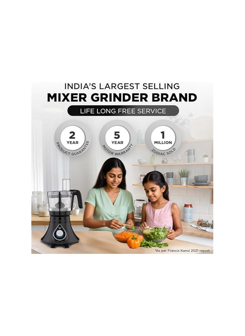 Generic - Preethi Plastic Zodiac Cosmo Mixer Grinder For Kitchen,5 Jars 750 Watt Mixie(Super Extractor Juicer Jar&Master Chef + Food Processor Jar),Black(Mg236) - Image 1