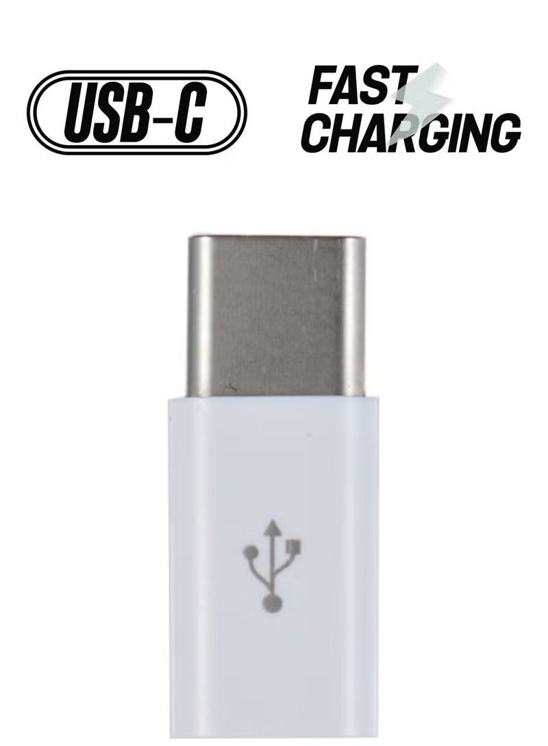 2-Pack Micro USB to USB-C Adapter – Compact Converter for Charging & Data Sync – Use Micro USB Cable with USB-C Devices – Compatible with Smartphones, Tablets, Laptops – Lightweight & Portable (White) - Image 5