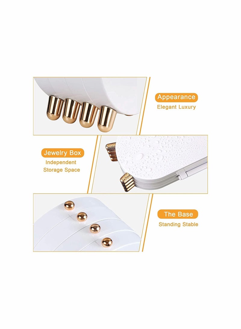 Y&D Small Earring Holder Stand, Organizer Box Foldable, Display Storage ,153 Holes For Dangle Earrings and 21 Grooves for Necklaces, Jewelry Case Gift Women Girls  - Image 3