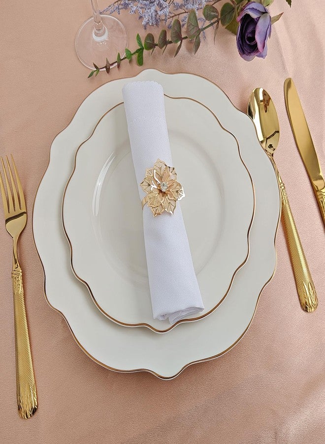 EMORBALS Gold Napkin Rings Set of 12, Floral Metal Napkin Rings for Thanksgiving Christmas Dinner, Elegant Table Decor for Wedding Banquet Party Easter Holiday - Image 5