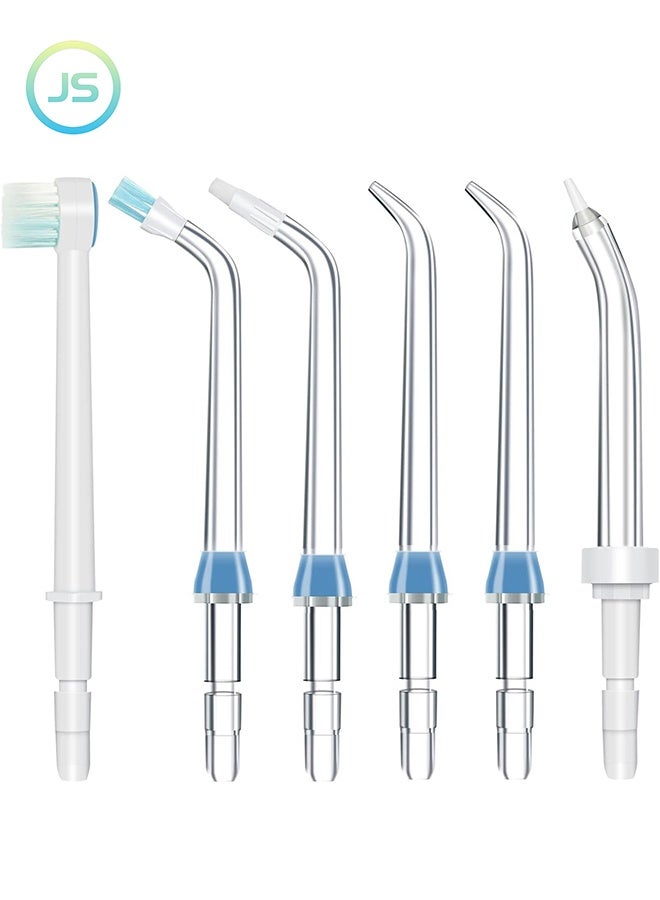 JS 6 Pcs Replacement Tips for Waterpik Water Flosser Classic Jet Tips for Waterpik Replacement Parts and Other Oral Irrigators AquaFlosser - Image 1