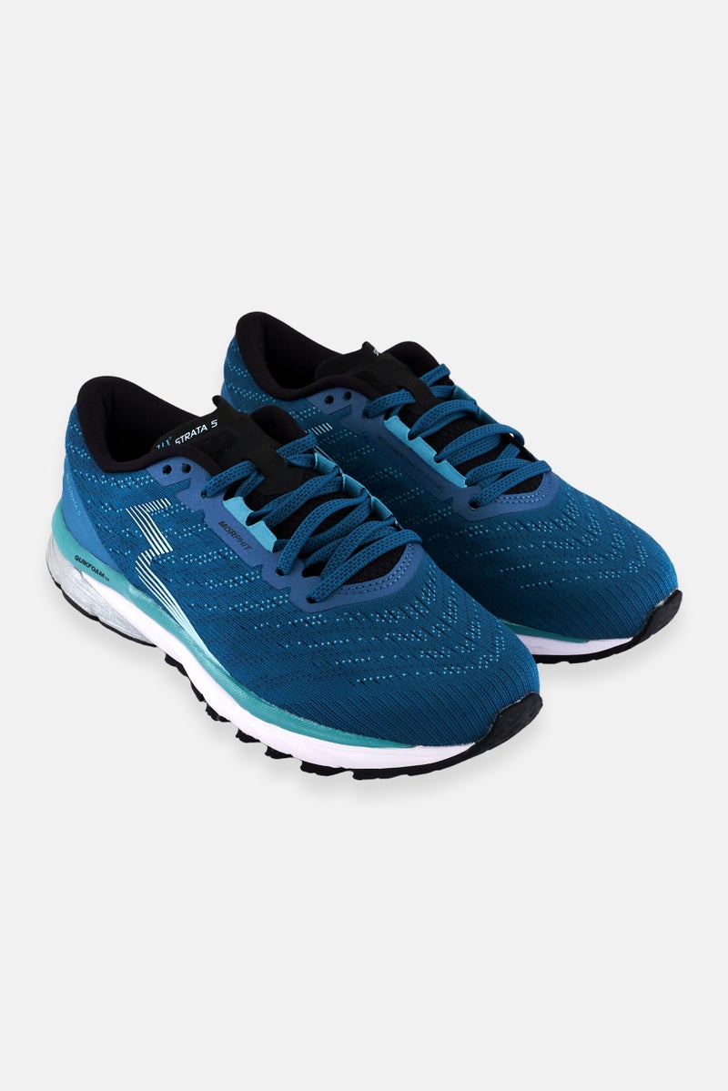 361 Degrees أحذية جري نسائية ستراتا مزودة بأربطة، أزرق تيلي/مجموعة - Image 1