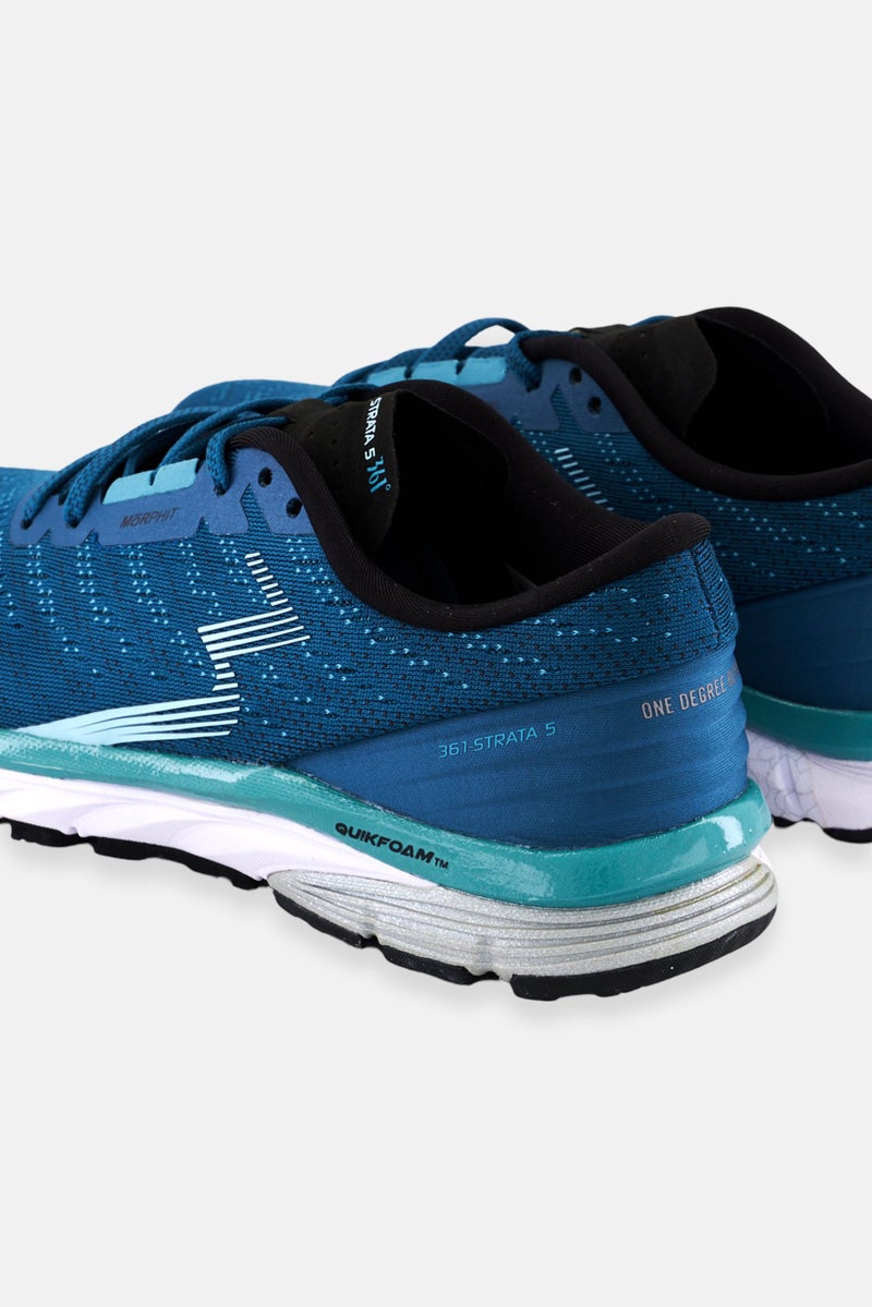 361 Degrees أحذية جري نسائية ستراتا مزودة بأربطة، أزرق تيلي/مجموعة - Image 4