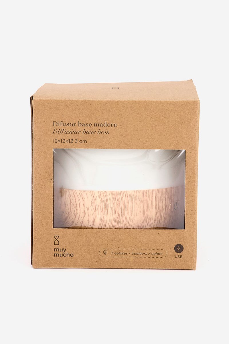 Muy Mucho Wooden Base Diffuser 120ml, White and Brown  - Image 3